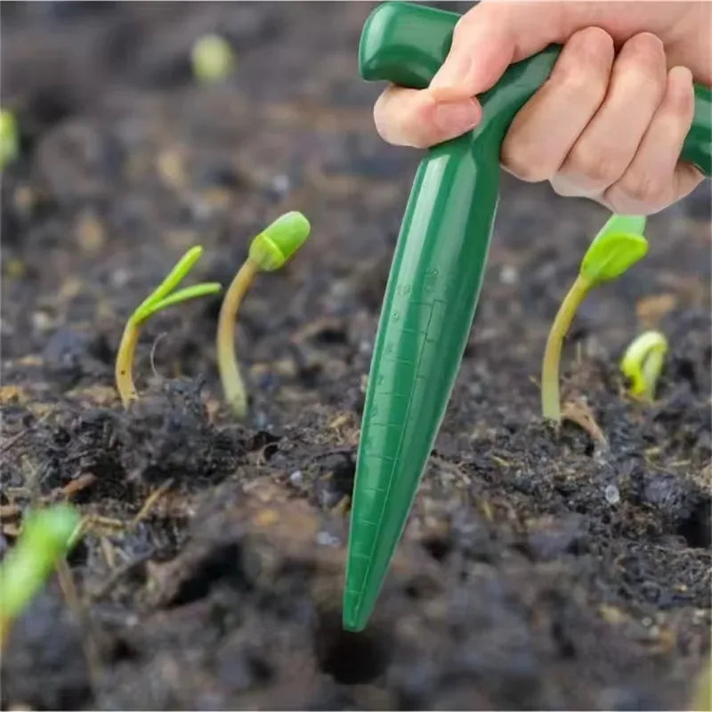 Handle Seedling Dibber Scale Marked Soil Puncher Hand Held Sowing Tool For Garden Vegetable Flower Planting Farm Cultivation Oasis Select