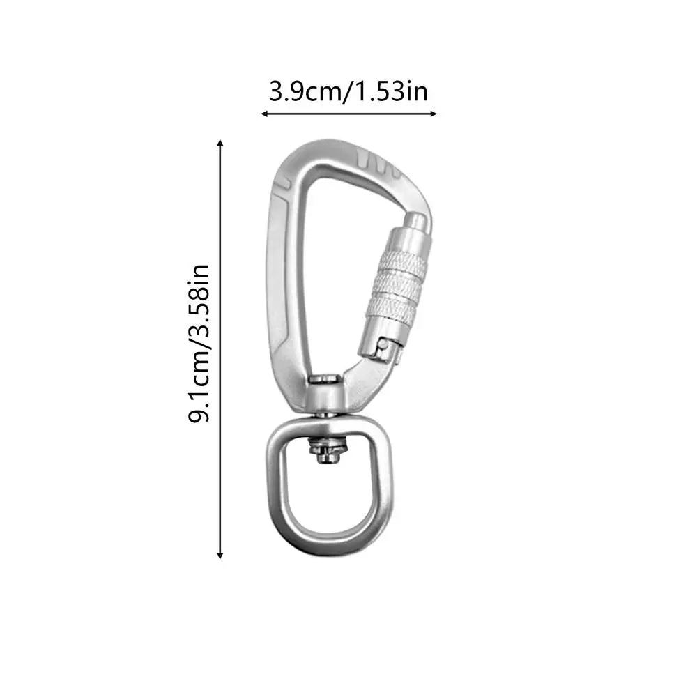 Aluminum Alloy Carabiner D-Ring Key Chain Clip Camping Keyring Hook Outdoor Travel Climbing Camping Backpacking Fishing Oasis Select Silver 1PC