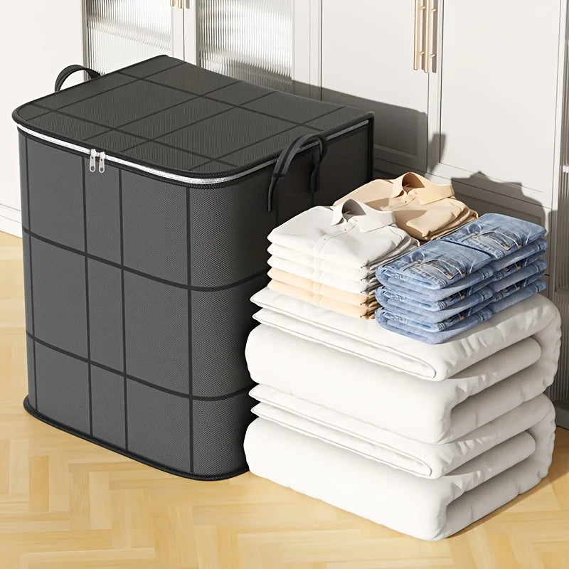 Foldable Clothes Storage Bag Large Capacity Organizer With Handle And Double Zipper For Bedding Moving Travel Under Bed Storage Oasis Select