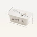 Easy-Clean Lid & Handle - Large Butter Storage Container with Knife - Heavy-Duty PP Plastic Butter Dish - Restaurant Supplies Oasis Select White