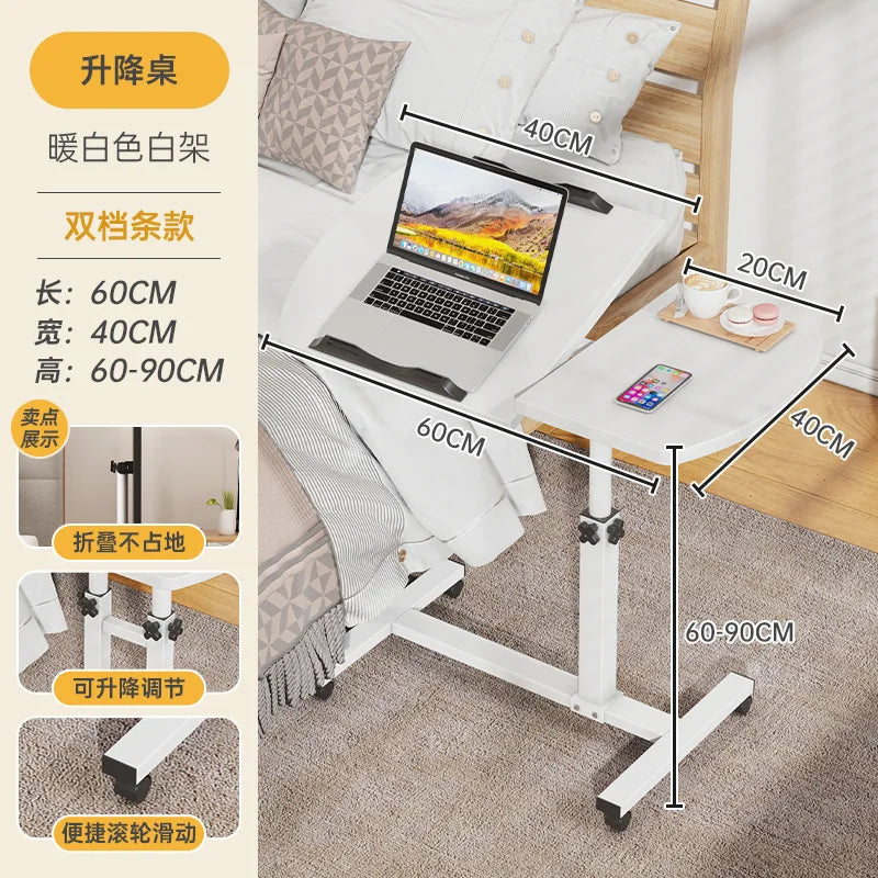 Multi-functional Bedside table removable computer desk bedroom table lifting desk notebook folding table sturdy and durable Oasis Select s-bai-40mm-f