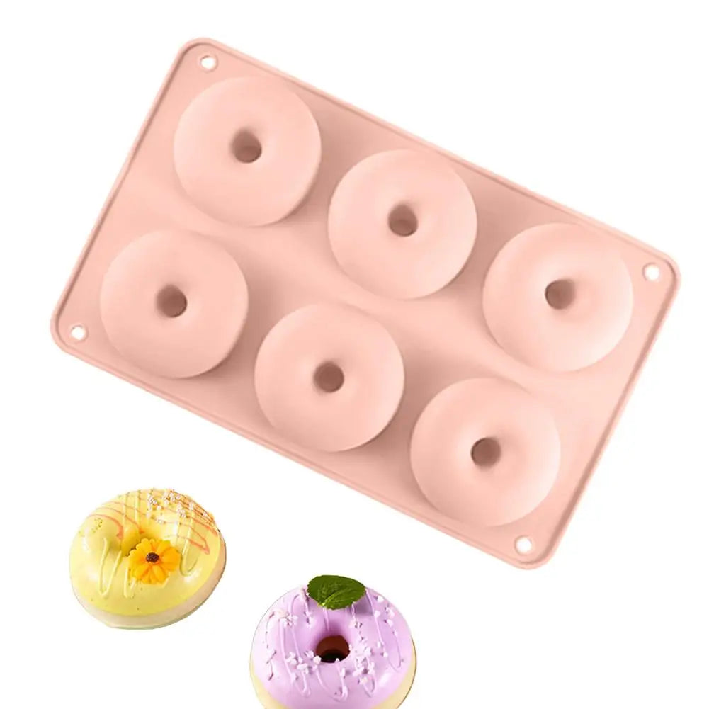 6-Cavity Silicone Donut Mold – Non-Stick Cake & Baking Pan