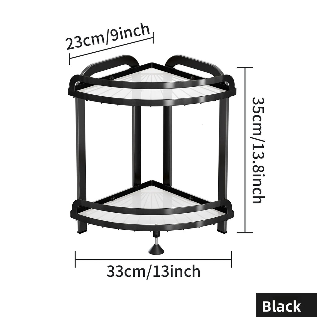 Kitchen Bathroom Shelf Countertop Corner Triangle Seasoning Rack Corner Corner Storage Rack Oasis Select black