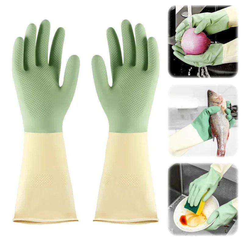 Thickened Kitchen Gloves, Dishwashing Gloves Wear-resistant, Suitable For Dishwashing, Cleaning And Household Rubber Gloves Oasis Select