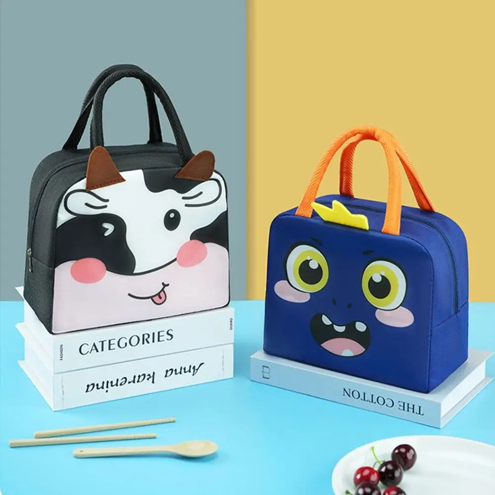 Portable Cartoon Stereoscopic Lunch Bag Thermal Thermal Bag Insulated Lunch Box Bags Lunch Box Accessories Oxford Cloth Tote Bag Oasis Select