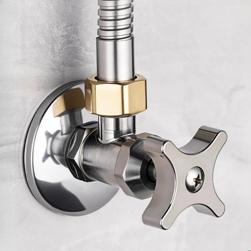 Thickened Triangle Valve 304 Stainless Steel 1/2 "bathroom Quick Opening Triangle Valve Faucet Large Flow Cold and Hot Water Oasis Select