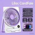Ultra-thin Desktop Fan Digital Display USB Charging Strong Wind Portable Silent Card Style Fan Dormitory Office Summer Small Fan Oasis Select LightPurple