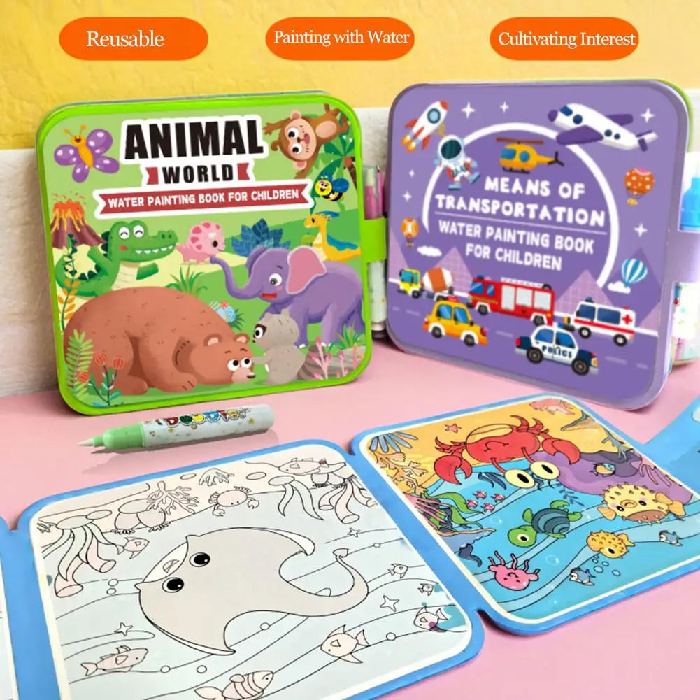Magic Water Drawing Book DIY Doodle Water Drawing Book Coloring Books Birthday&Holiday Gift For Children Educational Toys Oasis Select