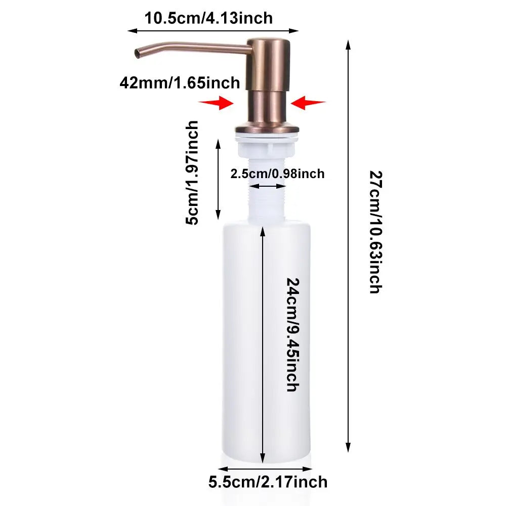 Pump Liquid Hand Wash Stainless Steel Kitchen Supplies Bathroom Accessories Sink Soap Dispenser Lotion Storage Bottle Oasis Select