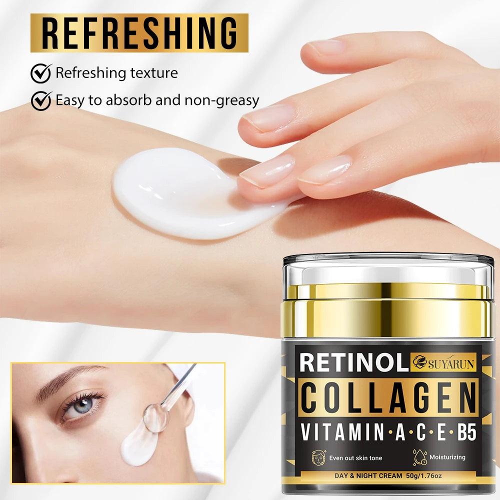 SUYARUN Collagen Retinol Face Cream – Vitamin C&E Moisturizer