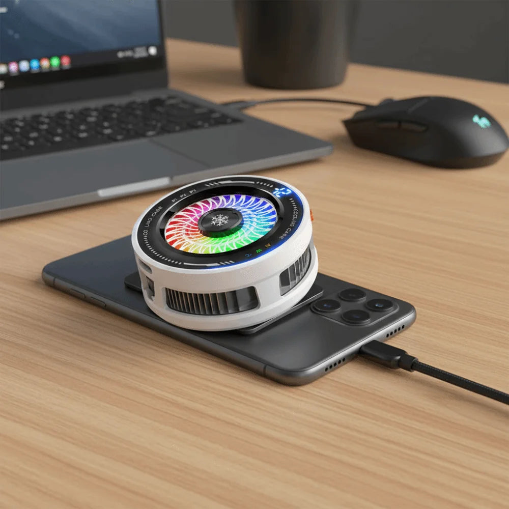 AI Smart Temp Control Magnetic Mobile Phone Cooler 4 Modes RGB Colorful Semiconductor Freezing Gaming Radiator Tablet Heat Sinks Oasis Select