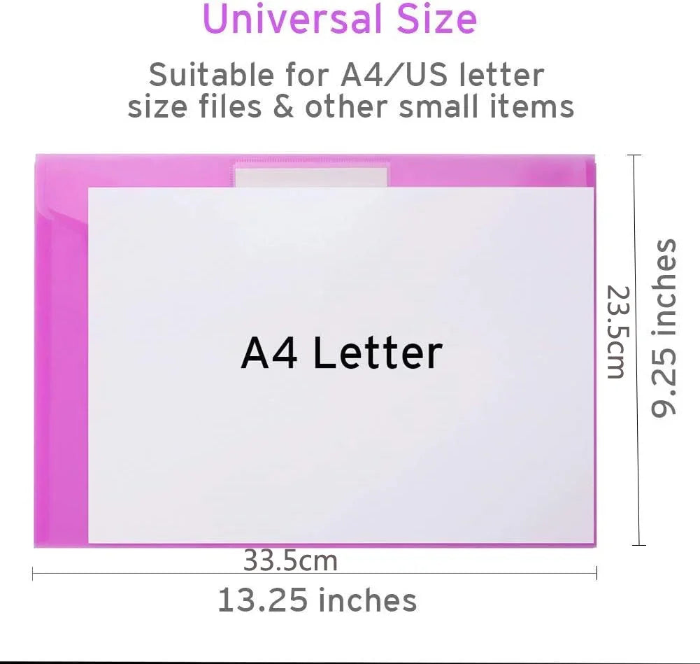 10/5pcs A4 Folders Plastic Envelopes Clear File Folder for Document Poly File with Label Pocket Snap Button for Office Organizer Oasis Select