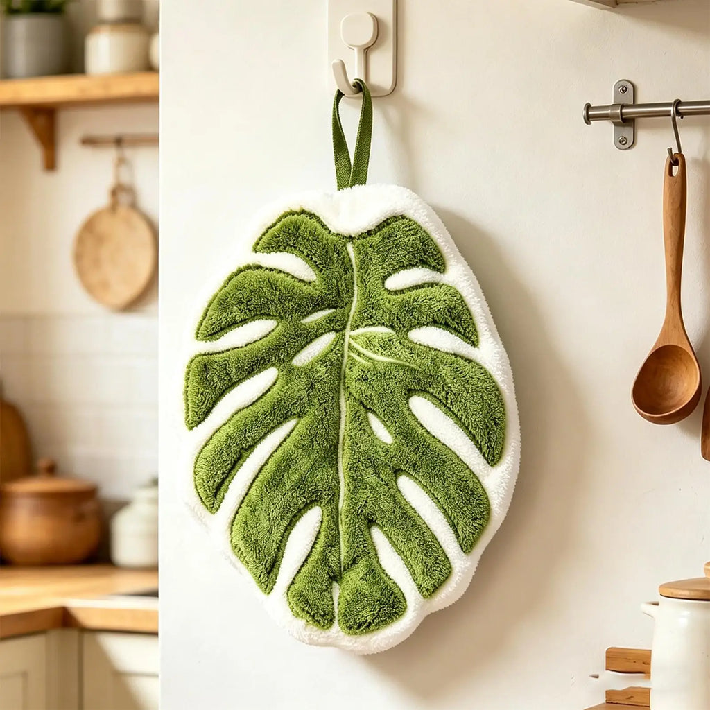 Leaves Hand Towel Bathroom Accessories Absorbent Kitchen Towel Soft Towel Hanging Towels Handkerchief Towels Home Wash Towels Oasis Select