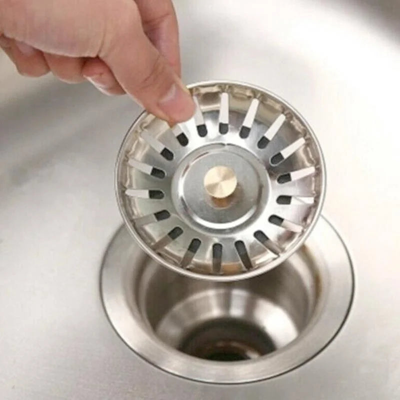 80MM Bathroom Sink Strainer Stainless Steel Water Stopper Sink Water Filter Plug Kitchen Sink Accessories Home Kitchen Tools Oasis Select