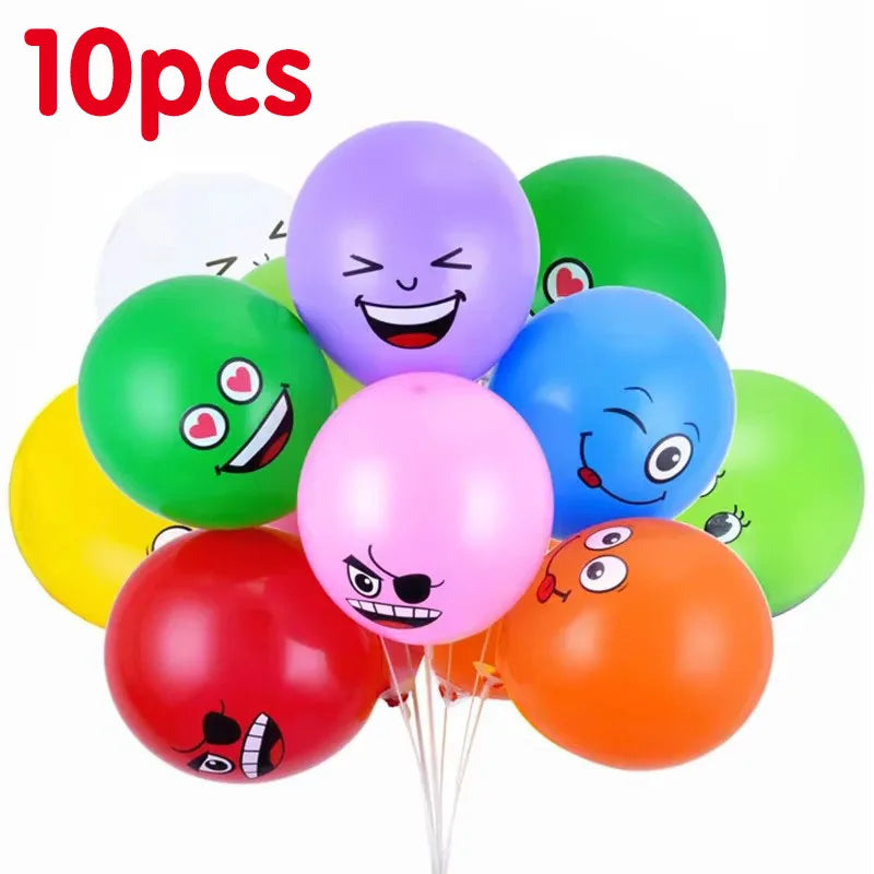 10-70Pcs 12inch Cute Funny Big Eyes Smiley face latex balloons Birthday Party decoration Inflatable balloon Baby Shower Globos Oasis Select 10pcs 12INCH