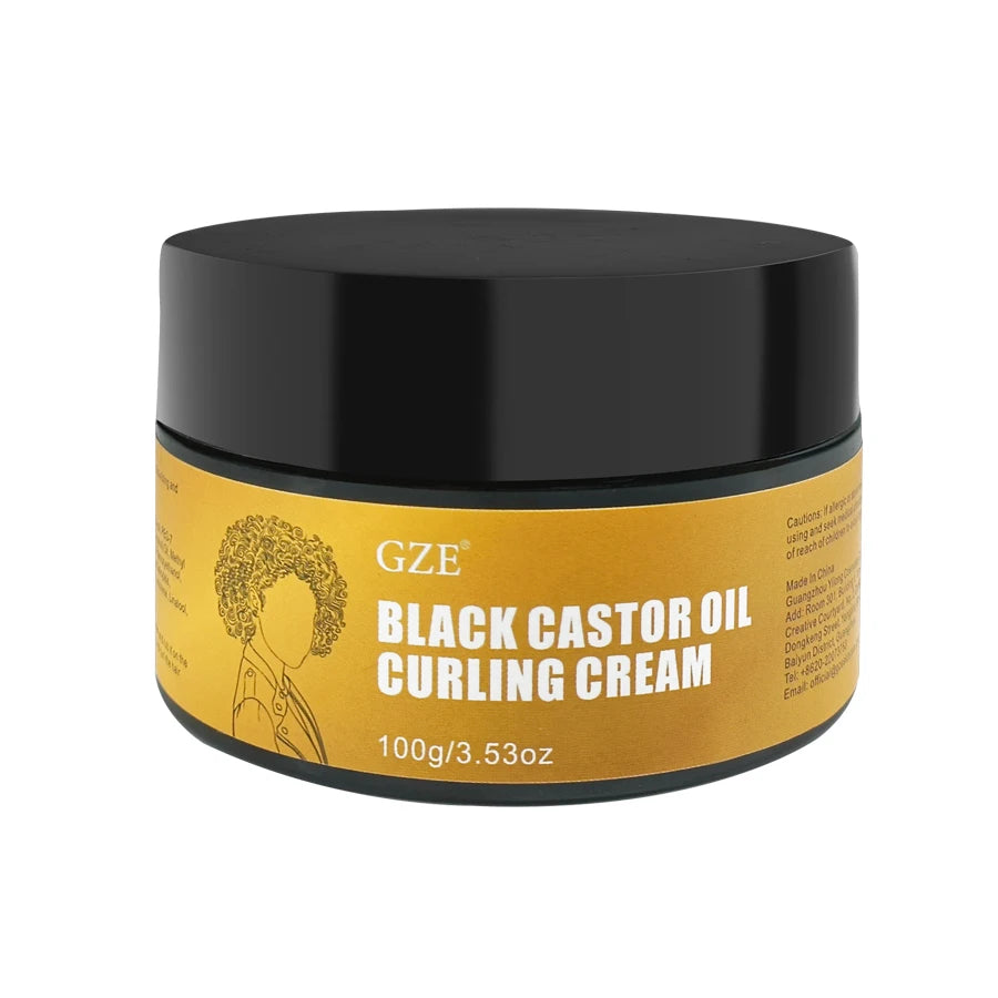 GZE Black Castor Oil Curl Defining Cream – Anti-Frizz 100g