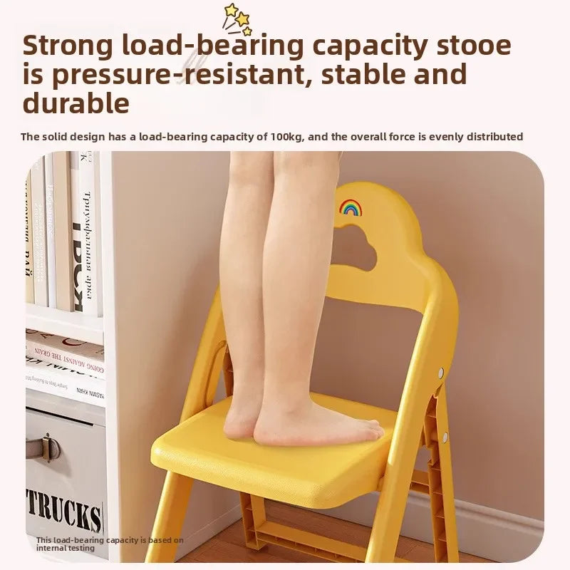 Portable folding back chair Plastic small stool Thickened chair Baby low stool Children's small bench Oasis Select