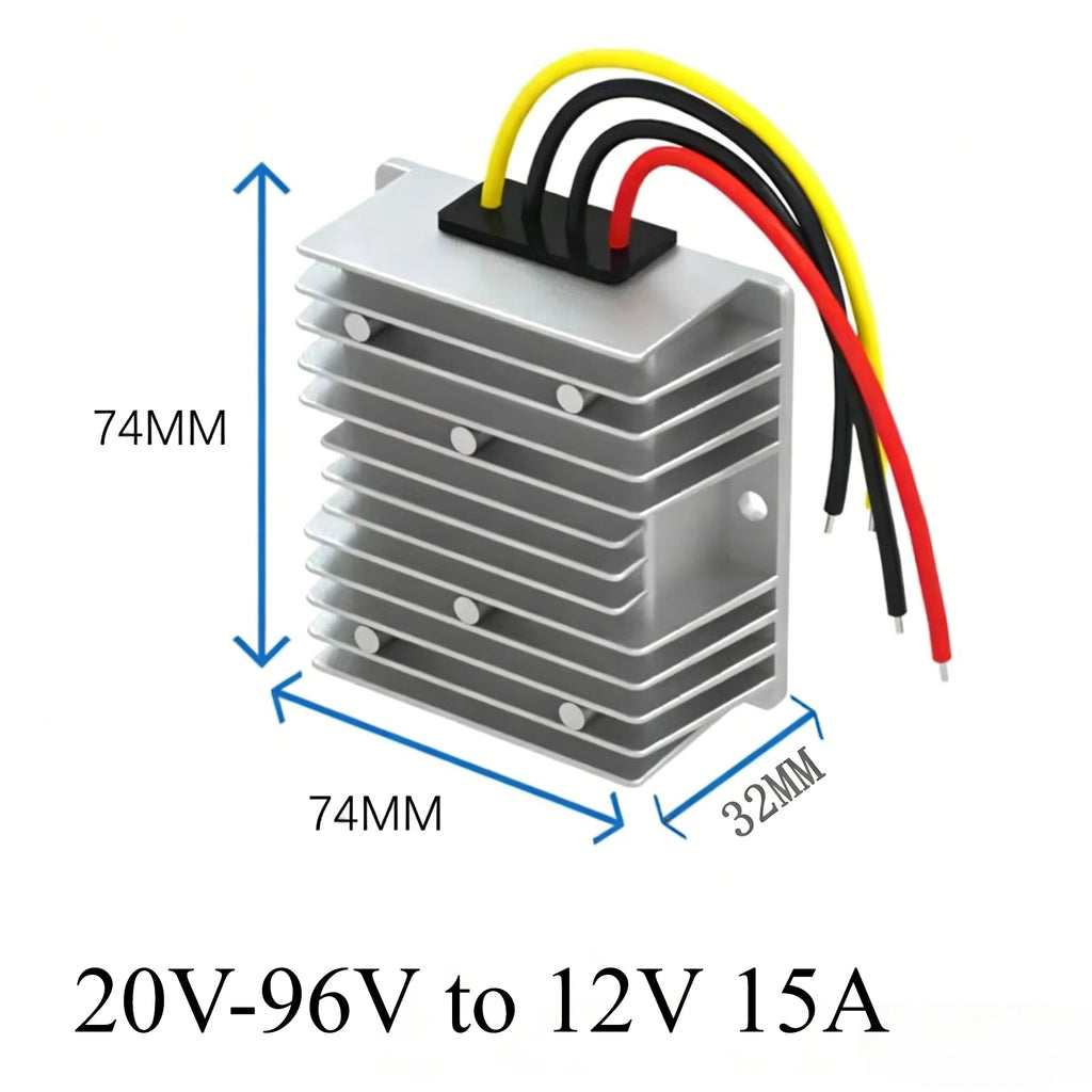 20V-90V to 12V 8A-15A automotive voltage regulator DC DC converter 24V36V48V60V72V to 12V Step Down Transformer Car Power Supply Oasis Select 20-96V to 12V 15A 17V(20V)-90v 12V