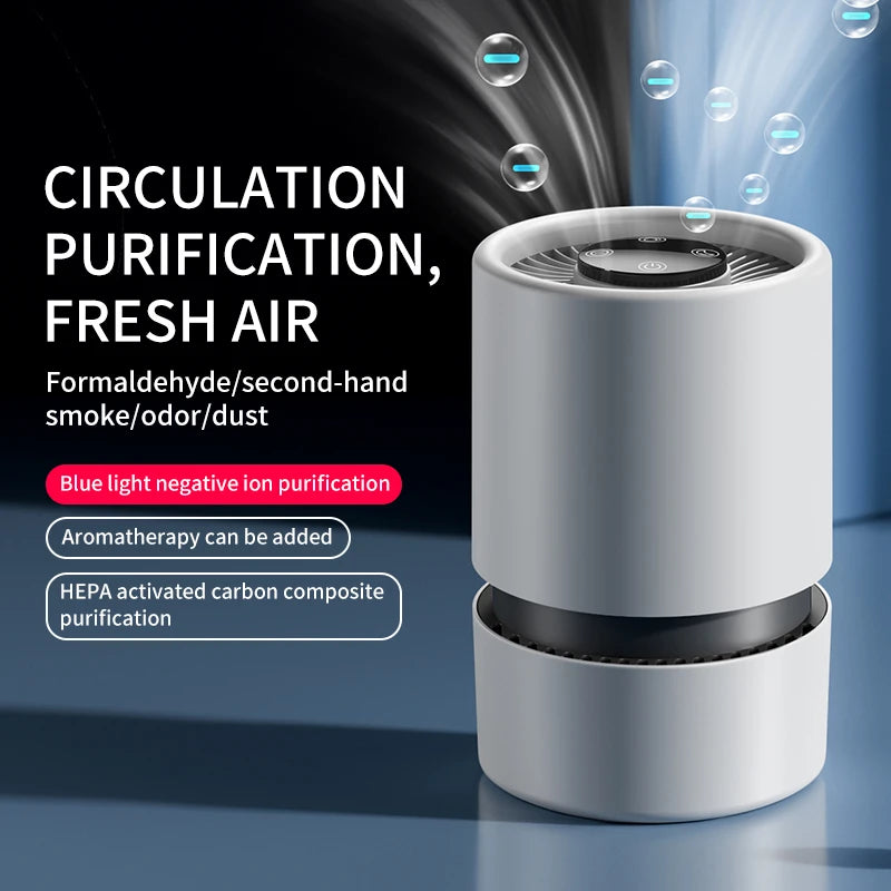 USB HEPA Air Purifier – Negative Ion & Aromatherapy | 21–30㎡