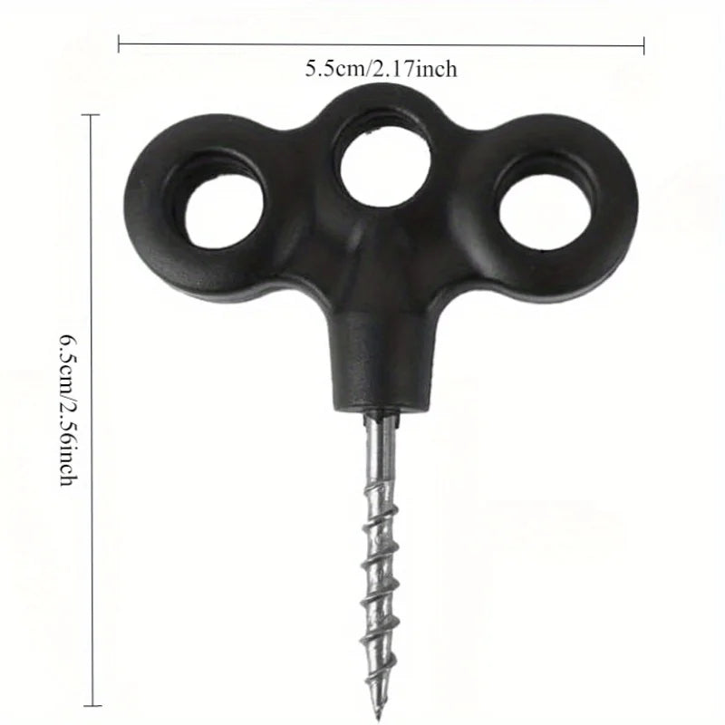 10PCS Camping Deck Nail Tent Pegs Screw Nail , Lightweight Windproof Rope Fixing Nail, Hiking Campsite Supplies Oasis Select