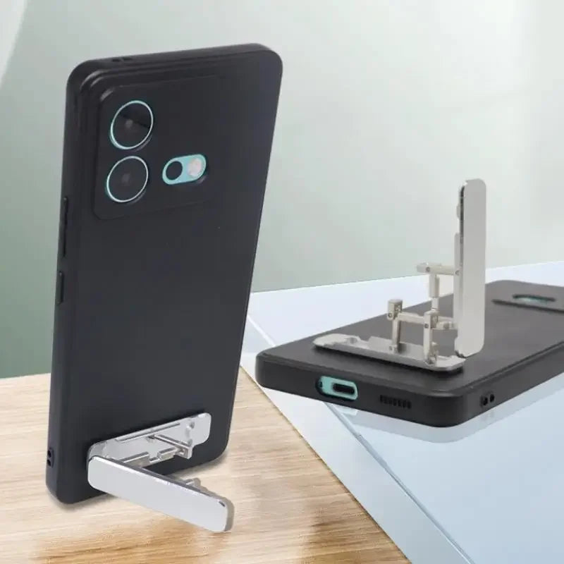 1/3PCS Mini Invisible Foldable Mobile Phone Stand Aluminum Alloy Desktop Mount Material Holder Adjustable Angle For Cellphone Oasis Select