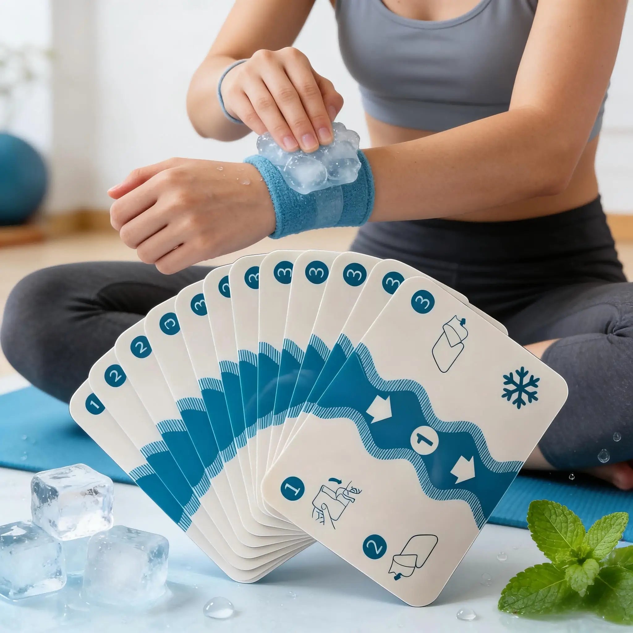 14PCS Sports Cooling Bandage, Elastic Bandage, Suitable for Use in Various Scenarios Such As Sports, Fitness, Outdoor, Etc Oasis Select Blue