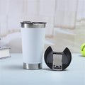 8pcs lusella Tumbler 16oz Stainless Steel Beer Mug, Double Wall Vacuum Insulated Tumbler, Cup Lid with Bottle Opener, Keeps Oasis Select WHITE