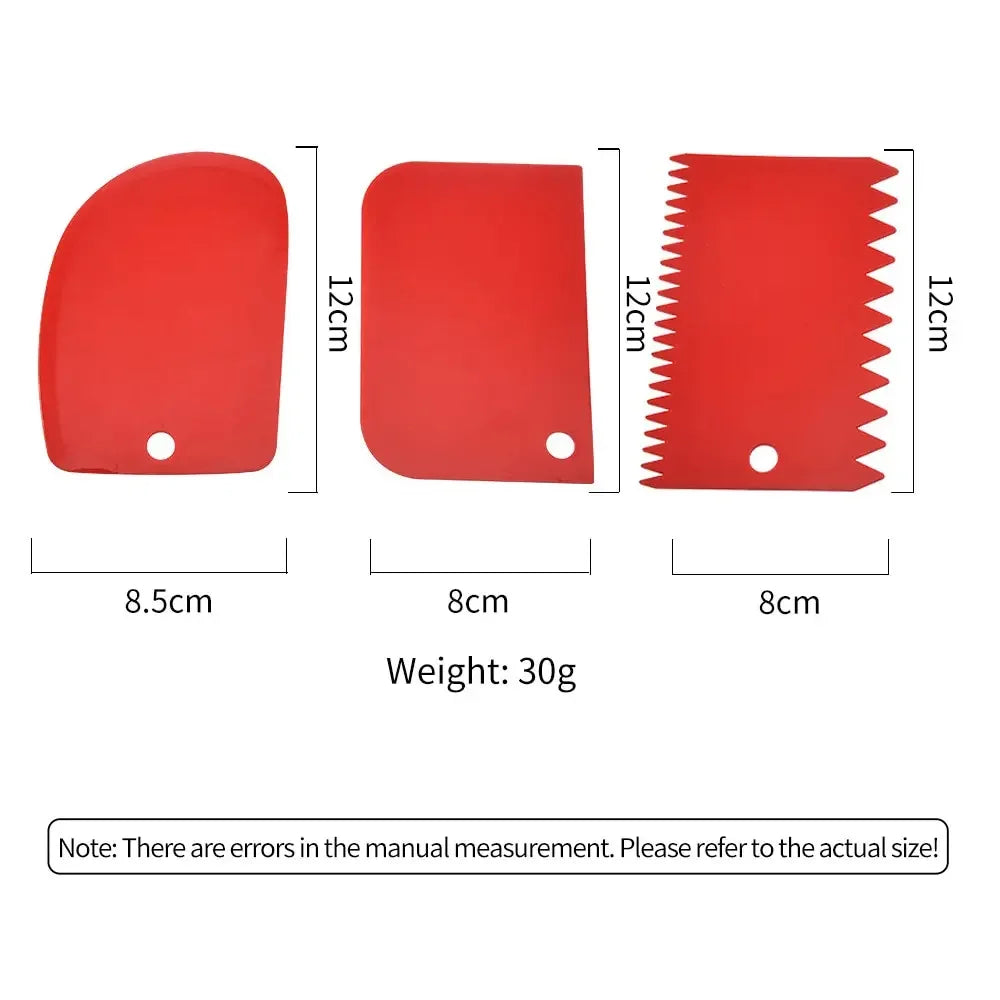 3-Piece Plastic Dough Scraper Set – Baking & Cake Decorating Dough Scraper Set Oasis Select
