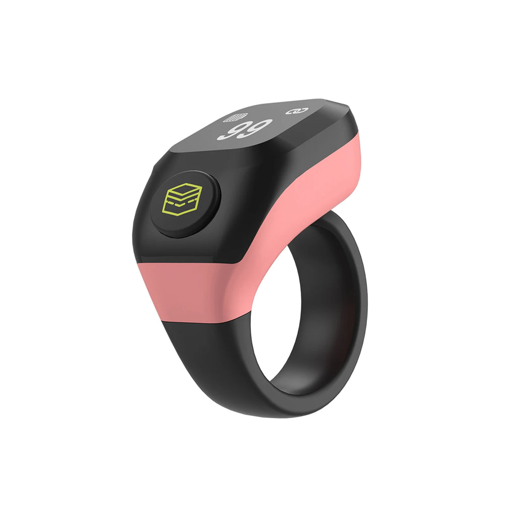 BT5.4 Smart Ring Counter Adjustable Sizes 18mm 20mm 22mm OLED Display Ring Counters Rechargeable for Vibration Prayer Reminders Oasis Select Pink China Mainland