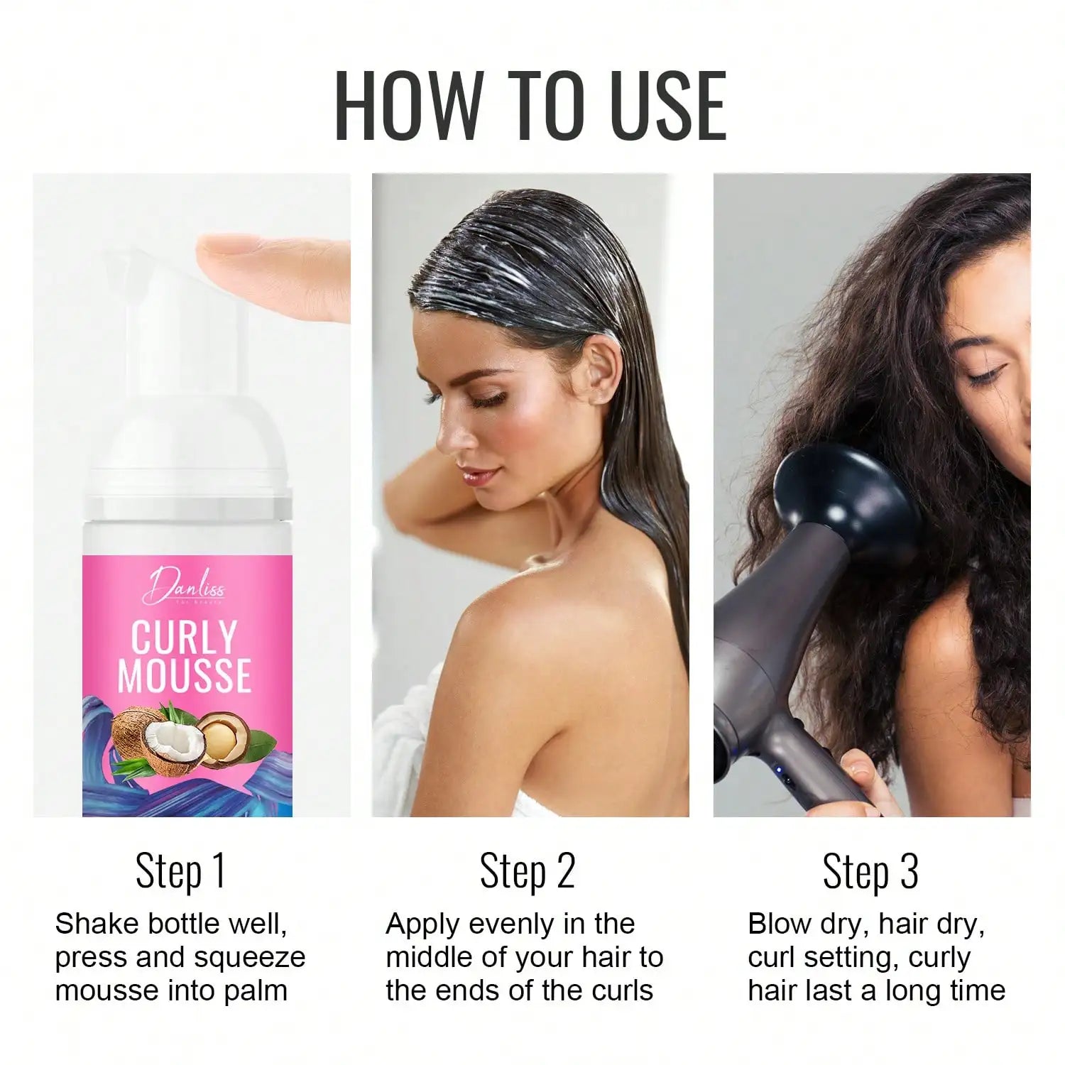 Lanemay Curl Mousse – Alcohol-Free Curl Definer & Moisturizer Curl Styling Mousse Oasis Select