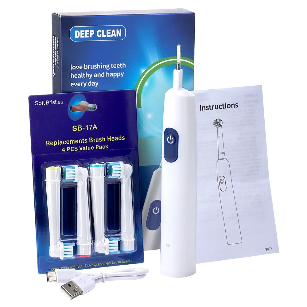 AFDEAL Electric Toothbrush 5 Modes IP67 Rechargeable 4 Heads