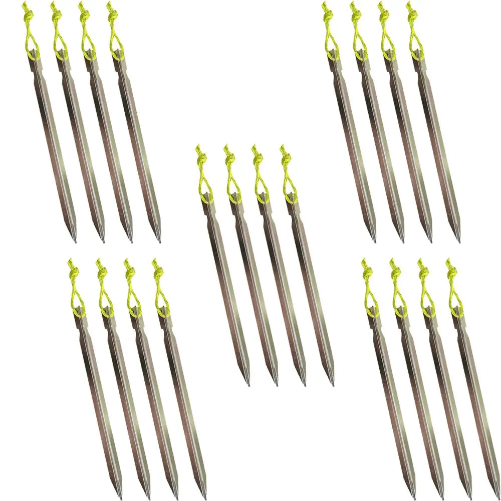 18cm Aluminument Tent Pegs Nails with Rope Stake Camping Hiking Equipment Outdoor Traveling Tent Sand Ground Accessories Oasis Select