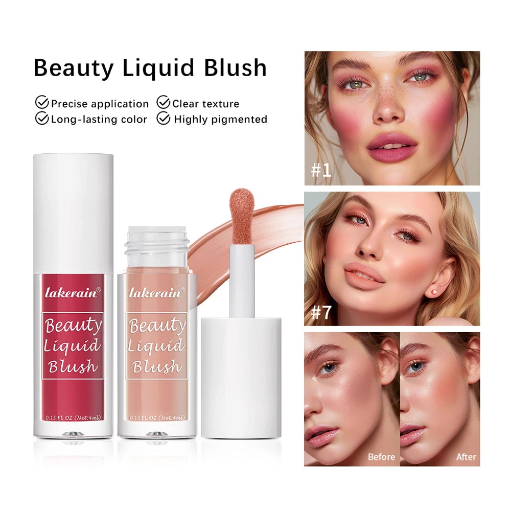 Beauty Liquid Blush Lipstick Blush Eyes Cheek Blusher Waterproof Mositure Face Contour Shadow Liquid Lip Gloss Plump Makeup Oasis Select
