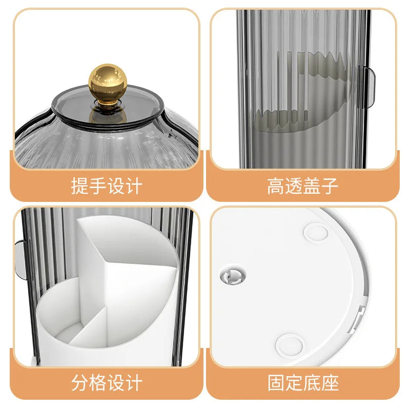 Bird Cage Pen Holder Storage Rack Dustproof Divider Desktop Cosmetic Storage Box Rotating Storage Container Dresser Oasis Select