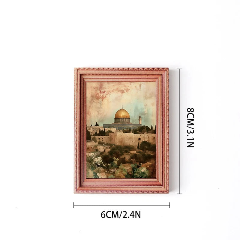 Middle Eastern Style Scenery Decoration Magnetic Refrigerator Sticker Home Holiday Decoration Wooden Crafts Oasis Select MZCT090