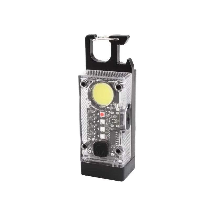 COB Keychain Work Light with Dual Light Source Rechargeable Solar Powered 9Mode Magnet Base for Camping Fishing Repair Walk Oasis Select