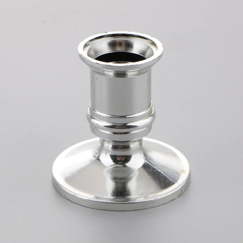 4-Pack Silver Taper Candle Holders | Classic Candlestick Base Set Taper Candle Holders Oasis Select
