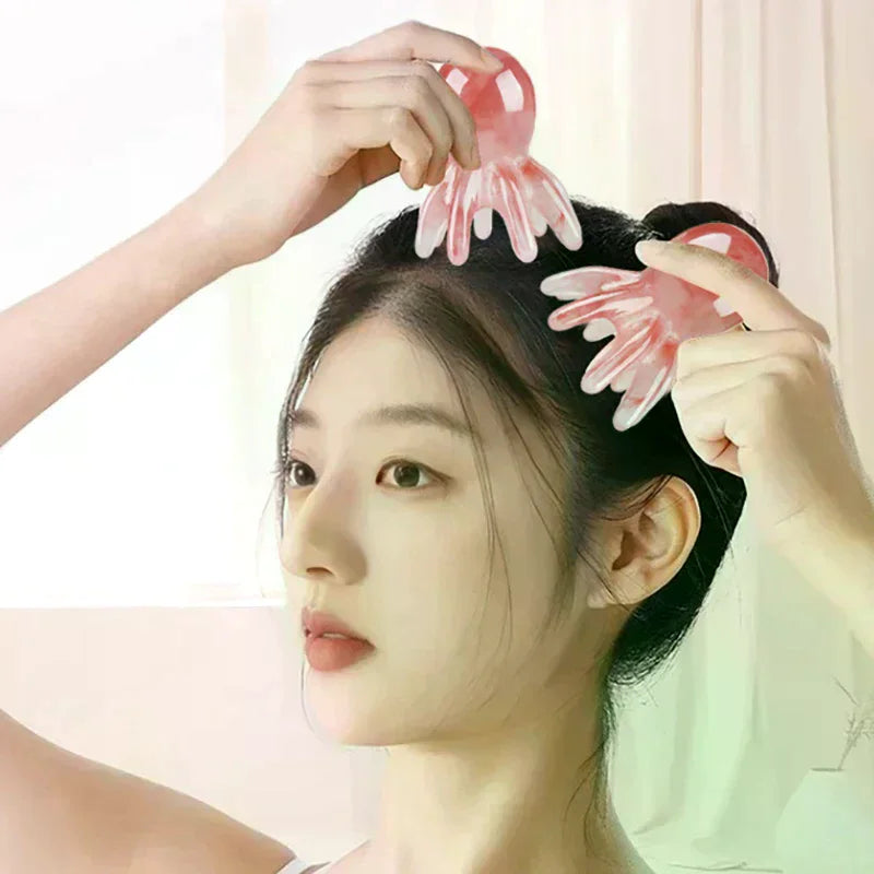 Resin Octopus Massage Comb Head Meridian Scraping Scalp Massage Brush Acupuncture Gua Sha Massage Comb Fatigue Relief Massage Oasis Select