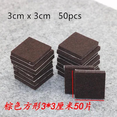 18-128 PCS Felt Chair Leg Pads 5mm Thick Floor Scratch Protector Mat Mute Non-slip Self Adhesive DIY Furniture Accessories Oasis Select Brown Square 3cm