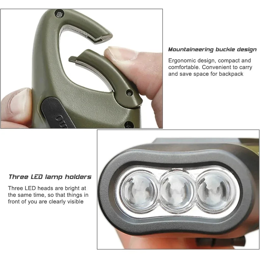 Solar Hand Crank LED Flashlight – Emergency Dynamo Torch
