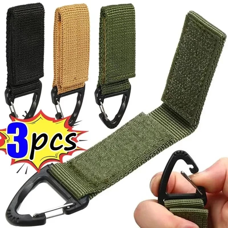 3/6/9pcs Outdoor Camping Carabiner Nylon Tactical Backpack Key Hook Webbing Buckle System Belt Buckle Hanging Climbing Accessory Oasis Select