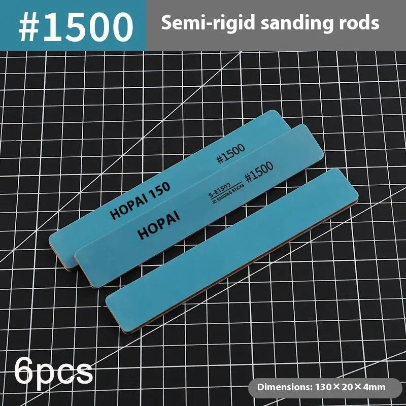 6Pcs MS-E400-1500 Semi-rigid Sanding Sticks Plastic Model Polishing Rod For DIY Assembling Model Build Tools@#X Oasis Select 1500