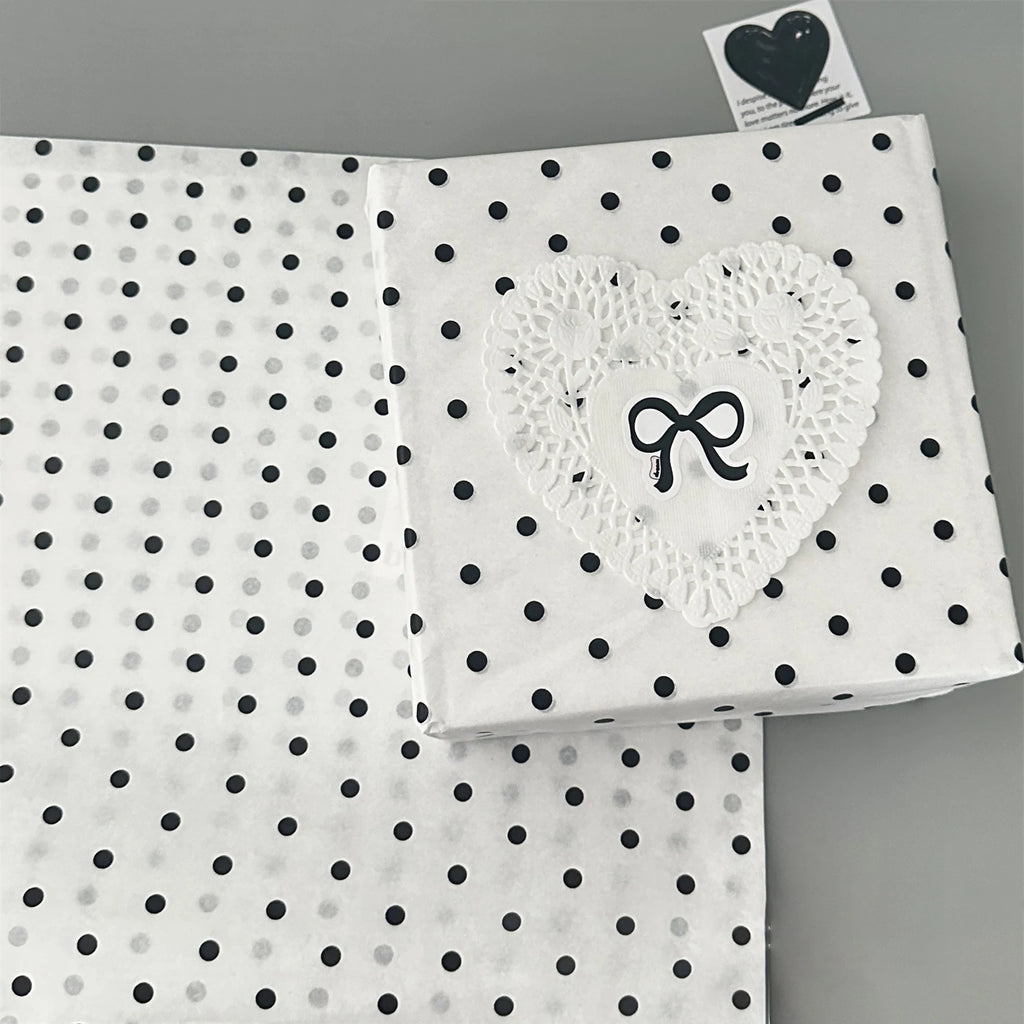 Polka Dot Pearl Flower & Gift Wrapping Paper Sheets – 10 Pack