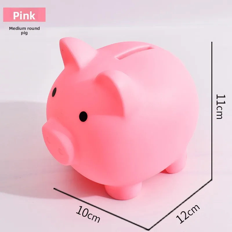1pcs Shatterproof Golden Pig Coin Bank Rubber Piggy Bank Fortune Symbol for Kids Savings & Home Decoration Oasis Select Medium pink.