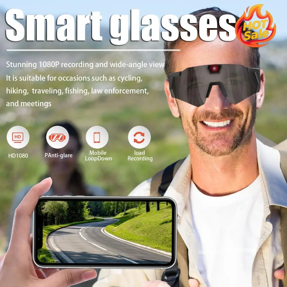 Cycling Action Sunglasses HD 1080P Video Recording Glasses 64G ROM Sports Wearable Glasses Suitable for Men and Women Oasis Select