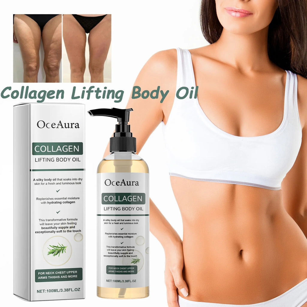 Collagen Lifting Body Oil Hydrating Tightening Whole Body Massage Essential Oil Lifting Firming Body Oil for Dry Skin Moisturize Oasis Select