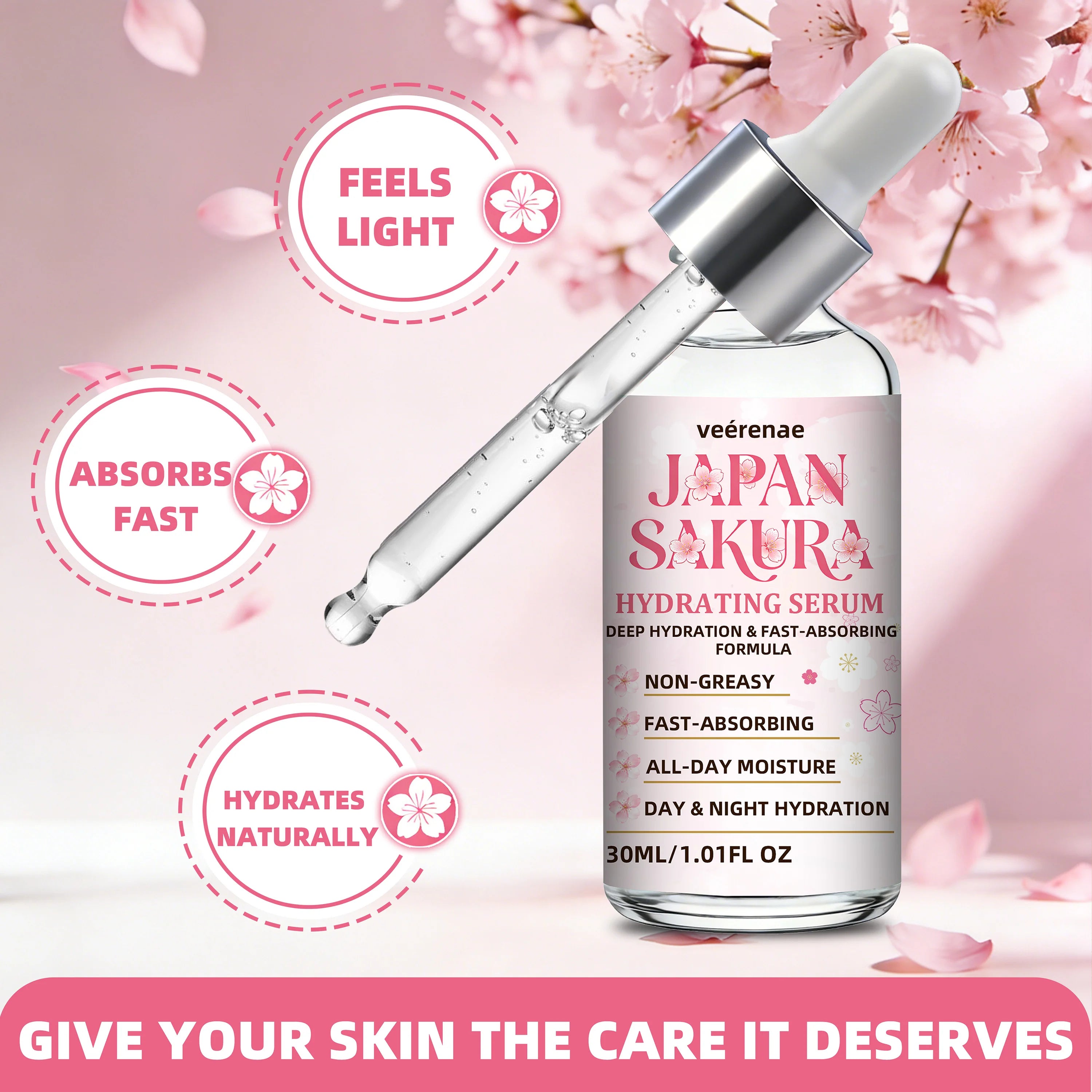 Japan Sakura Hydrating Face Serum – Lightweight Moisturizer