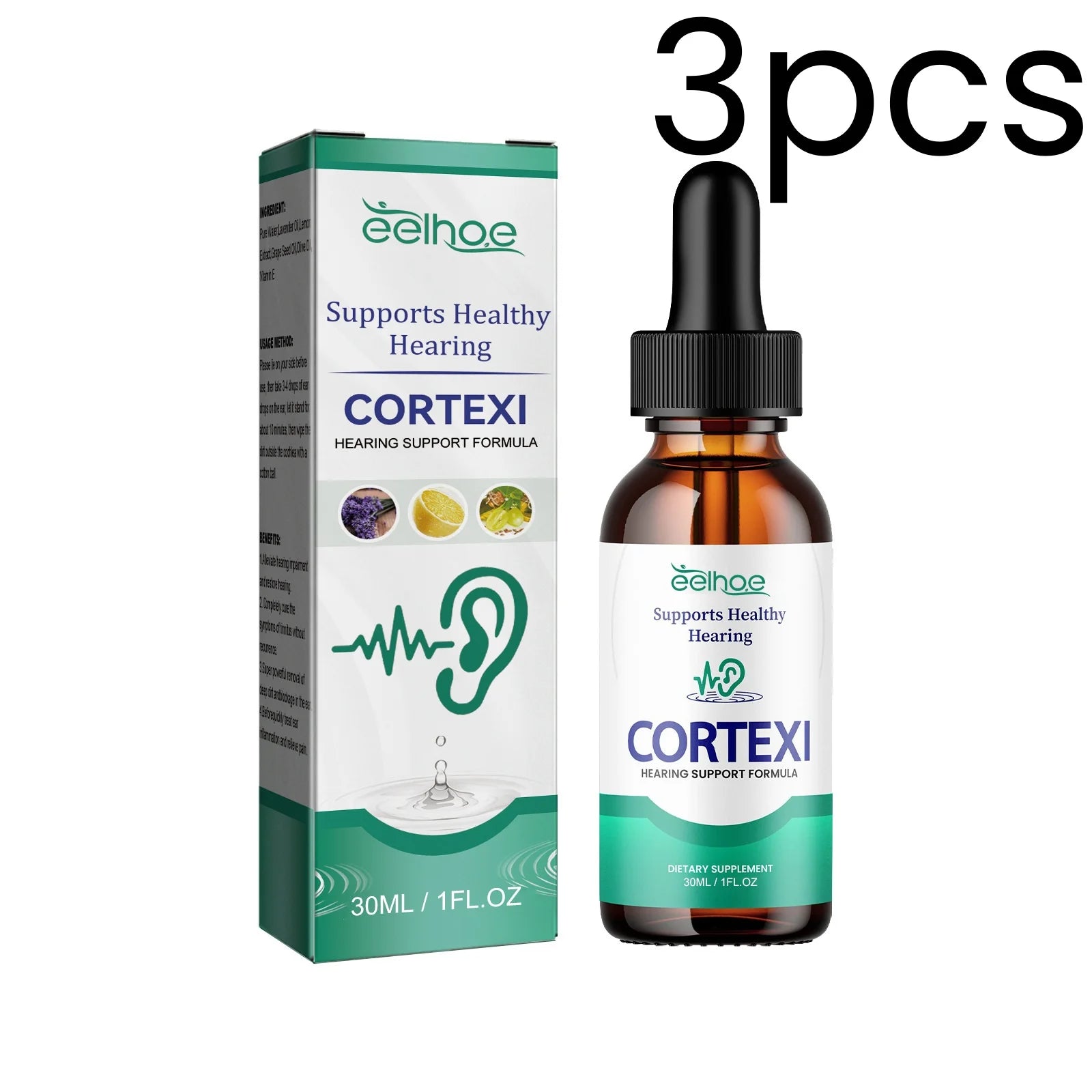 EELHOE Ear Care Drops – Earwax Removal & Tinnitus Relief 30ml Ear Care Drops Oasis Select 3pcs