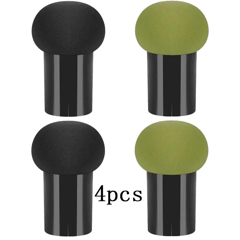 Mushroom Head Makeup Sponge Dry Wet Dual-use Cosmetic Powder Puff with Handle Case Professional Foundation Creams Beauty Tools Oasis Select 4pcs MIX