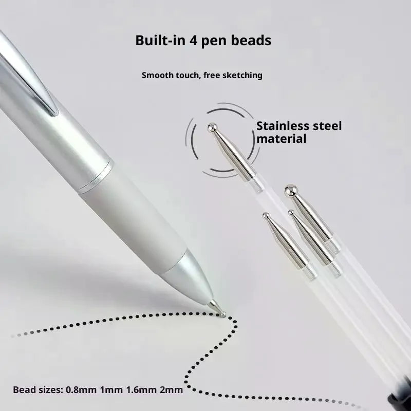 4-IN-1 Nail Dotting Pen Nail Art Dotting Tools in Ballpoint Pen Design Nail Art Tip Dot Paint Manicure Kit Oasis Select
